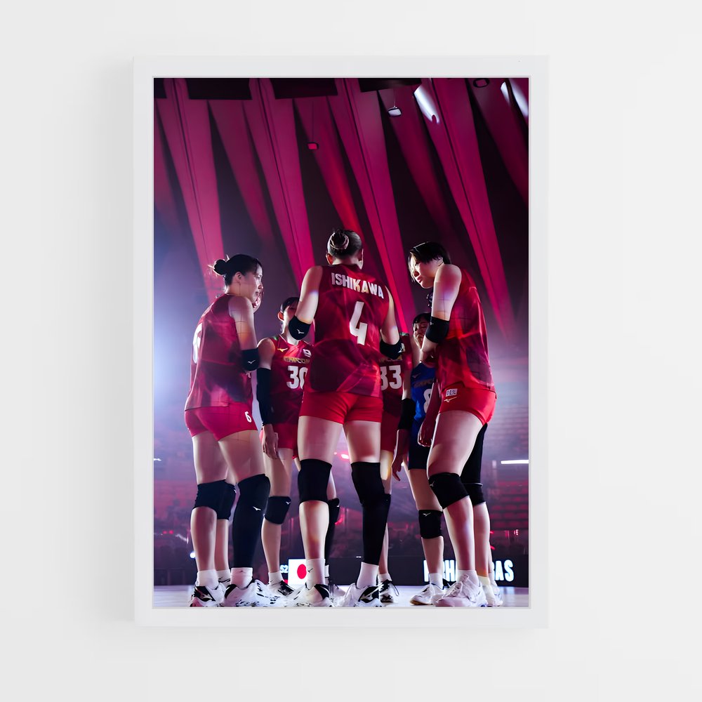 Poster Équipe Rouge de Volley – affiche Volleyball (vue 3)